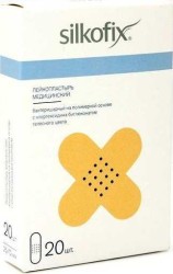 Лейкопластырь Silkofix бактерицидный на полимерной основе с хлоргексидина биглюконатом 25ммх72мм 20 шт.